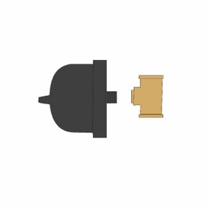 Membranbehälter 0,3 l inkl. T-Stück  1"- 1/2" Abgang