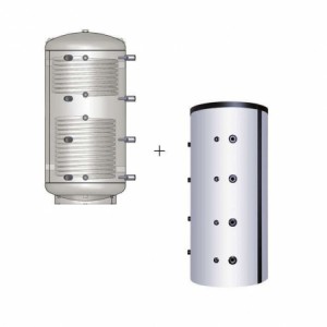 Austria Email Pufferspeicher PSRR-2000 - Mit Isolierung Mit 2 Rohrregister