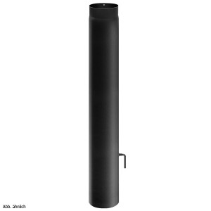 Rockytherm Rauchrohr mit Drosselklappe 1000 mm, DM120, Farbe: Schwarz