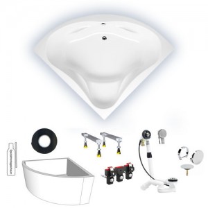 Riho Eck-Badewanne Neo 150x150 cm / weiß B077001005 AKTIONSPREIS