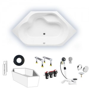 Riho Eck-Badewanne Winnipeg 145x145 cm / weiß BA48005