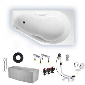 Riho Raumspar-Badewanne Yukon 160x90 cm L / weiß BA35005