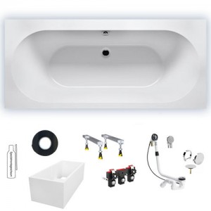 Riho Rechteck-Badewanne Carolina 190x80 cm / weiß B057001005 AKTIONSPREIS