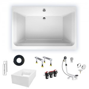 Riho Rechteck-Badewanne Castello 180x120 cm / weiß BB77005