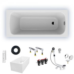 Riho Rechteck-Badewanne Dola 170x75/weiß glänzend BB31005