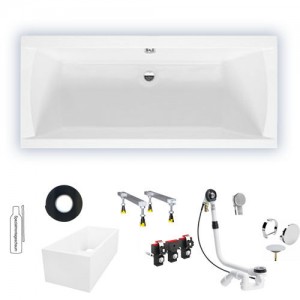 Riho Rechteck-Badewanne Jersey 160x70/weiß glänzend BA71005