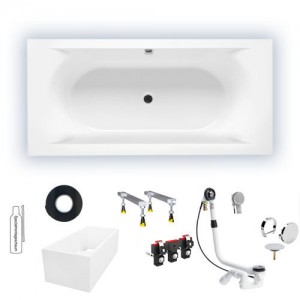 Riho Rechteck-Badewanne Lima 160x70 cm / weiß B050001005 AKTIONSPREIS