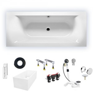 Riho Rechteck-Badewanne Linares Duo, Rechts, 150x70 B139001005