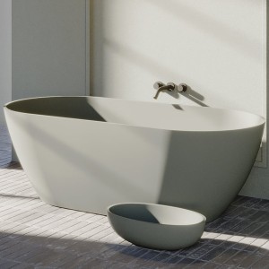 Navarra solid bad incl sifon, 170x80, moss green