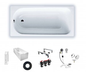 Rocky Stahlbadewanne Kaldewei Modell 311,1600x700 weiß 119710050001