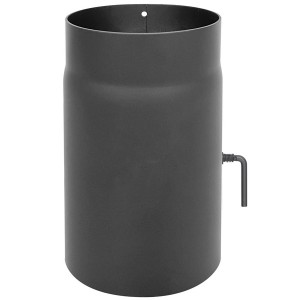 Rockytherm Rauchrohr mit Drosselklappe 250 mm, DM130, Farbe: Grau