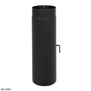 Rockytherm Rauchrohr mit Drosselklappe 500 mm, DM180, Farbe: Schwarz