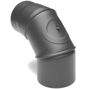 Rockytherm verstellbarer Rauchrohrbogen 0°- 90°, DM130, Farbe: Grau