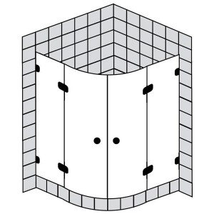 Sprinz BS-Dusche Rahmenlos, Viertelkreis 1000x1000x2000 kristall hell / chrom/silber hochglanz