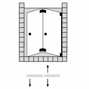 Sprinz Omega Plus Falttür in Nische 2tlg, 1000x2000 mm kristall hell / SpriClean/ chrom/