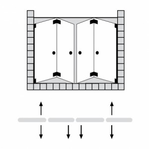 Sprinz Omega Plus Falttür in Nische 4tlg, 1400x2000 mm kristall hell / SpriClean/ chrom/
