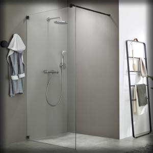 Sprinz Omega Black Edition INLOOP Walk-in Dusche 1200x2100, schwarz matt IEB31.1