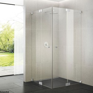 SPRINZ Omega Duschabtrennung 900 x 900 x 2000, Eckeinstieg mit Pendeltüren, verschiedene Profilfarben, O10.9