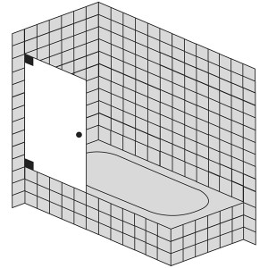 SPRINZ Omega Duschabtrennung auf Badewanne, Pendel- oder Drehtür, 800 x 1500, verschiedene Profilfarben, O20.1