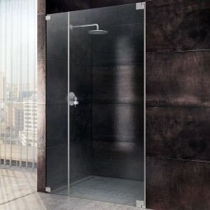 SPRINZ Omega Duschabtrennung für Nische, Pendel- oder Drehtür mit Festteil, 1200 x 2000, verschiedene Profilfarben, O23.1