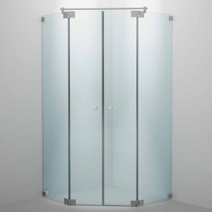 SPRINZ Rocky-Line O Duschabtrennung, Fünfeckdusche, Eckeinstieg mit Pendeltüren und zwei Festteilen, 900 x 900 x 2000, verschiedene Profilfarben, O52.9