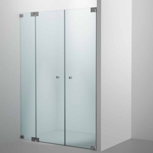 SPRINZ Rocky-Line O Duschabtrennung für Nische, zwei Pendeltüren mit Festteil, 1400 x 2000, verschiedene Profilfarben, O24.2