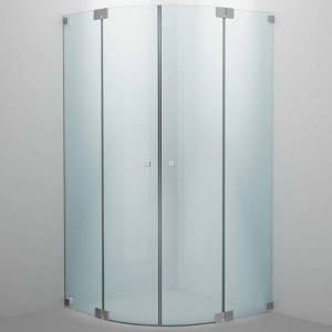 SPRINZ Rocky-Line O Duschabtrennung, Viertelkreisdusche, mit Pendeltüren und zwei Festteilen, für Wannenradius 500 mm, 1000 x 1000 x 2000, verschiedene Profilfarben, O25.2