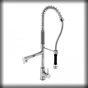 Steinberg Serie 100 Spültisch-Mischer mit Handbrause und schwenkbarem Auslauf, chrom