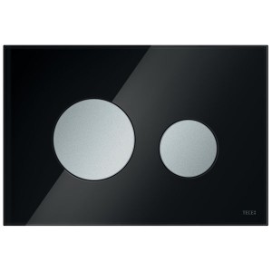 TECEloop WC-Betätigungsplatte Glas schwarz T. Chr. M. Zweimengentech.