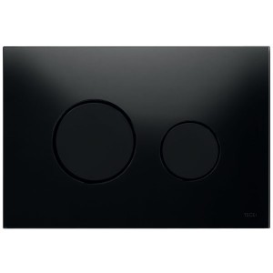 TECEloop WC-Betätigungsplatte Glas schw. Tasten schw. Zweimengentech.