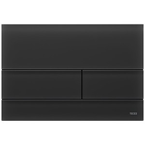 TECEsquare II WC-Betätigungsplatte Zweimengentechnik, Glas schw. satiniert