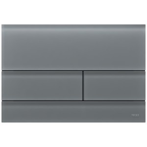 TECEsquare II WC-Betätigungsplatte Zweimengentechnik, Glas signalgr. sat.