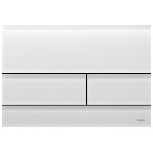 TECEsquare II WC-Betätigungsplatte Zweimengentechnik, Glas weiß satiniert