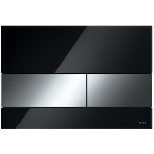 TECEsquare WC-Betätigungsplatte Glas schw. T. Chr. glzd. Zweimengentech.