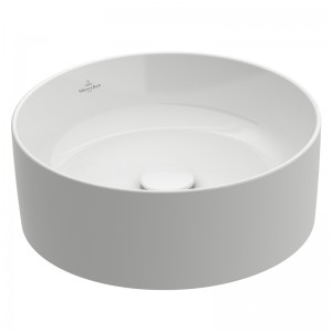 VB Aufsatzwaschbecken Collaro 4A1840 D:400mm Rund Stone White CeramicPlus