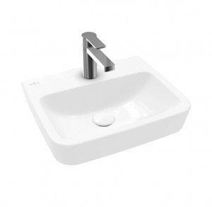 VB Handwaschbecken O.novo 43444L 450x370mm Eckig Weiß Alpin CeramicPlus