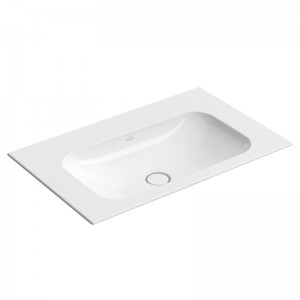 VB SWT Finion 4164 800x500mm o Hahnloch o Überlauf Eckig Stone White CeramicPlus