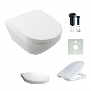 Villeroy & Boch Architectura wandhängendes Tiefspül-WC mit AntiBac CeramicPlus Beschichtung, weiß 4694C0T2