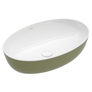 VB Aufsatzwaschbecken Artis 610x410mm Oval ohne Überlauf Sage Green