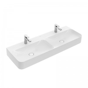 Villeroy & Boch DoppelWT Finion 4139 1300x470mm mit HL durchgest verd ÜL eck Weiß Alpin C+