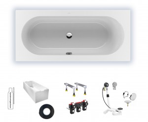 Villeroy & Boch Loop & Friends 1700x750 Duo Badewanne Rechteck UBA170LFO2V-01
