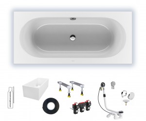 Villeroy & Boch Loop&Friends 1800x800 Rechteck Badewanne Acryl, weiß alpin UBA180LFO2V