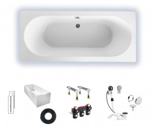 Villeroy & Boch O.novo 1800x800 Duo Rechteck Badewanne UBA180CAS2V-01