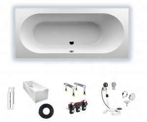 Villeroy & Boch Oberon 1900x900 Rechteck Badewanne Duo UBQ199OBE2V-01