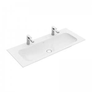 Villeroy & Boch SchrankWT Finion 4164 1200x500mm Hahnlöcher dgest o ÜL eck Weiß Alpin C+