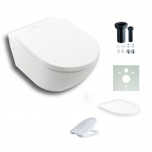 Villeroy & Boch Tiefspül-WC Subway 3.0, 370x560x360mm, wandhängend, Abgang waagerecht, mit TwistFlush, weiß Alpin AntiBac CeramicPlus 4670T0T2