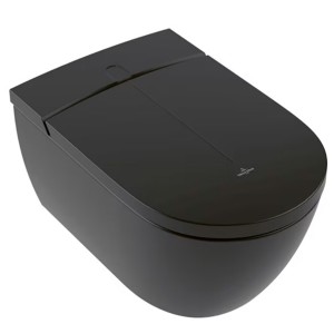 VB Dusch-WC spülrandlos ViClean-I200 595 x385x400mm Oval Pure Black CeramicPlus