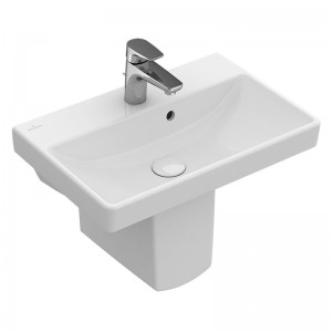 Villeroy & Boch WT Comp Avento 4A00 550x370mm 1-L Arm HL durchgest Überl Eckig Weiß Alpin C+