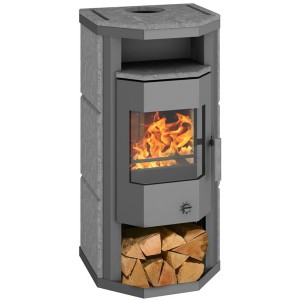 Wamsler Kaminofen "Thyra" Naturstein grau mit Dauerbrand/Automatik, KF 108-49 Thyra