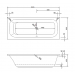 Acryl-Badewanne Aruba 190 x 80 x 45cm weiss links Bodenlänge 144,5cm, 305 Liter
